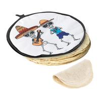 yztju Taco Bolsa térmica - Bolsa térmica de tortilla de 12 pulgadas | Bolsa de microondas de tortilla mexicana aislada maíz, harina, taco, burrito, quesadilla, pan, roti