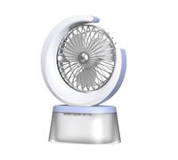 yztju Ventilador De Cabecera,Ventilador Portátil Con Luz | De Mesa Personal Con Batería - Humidificador Portátil Con Tanque De 600 Ml, Recargable USB Ajustable De 3