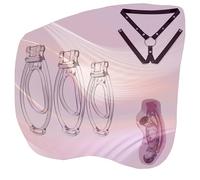 YZWDQYHDYS Jaula Protectora Invisible, Clip Ligero para Fitness Masculino para Travestismo con Cinturón de Yoga, Juego de 3 Clips y 1 Cinturón - A12ES (Transparente)
