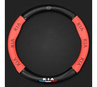 YZWDSFP Funda Volante Cuero para Kia XCeed, Antideslizante Transpirable Protector Volante Coche, Durable y Suave Funda Volante Coche, Accesorios Coches Interior Decoracion,Red-O