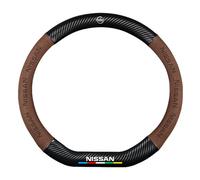 YZWDSFP Funda Volante Cuero para Nissan Qashqai, Antideslizante Transpirable Protector Volante Coche, Durable y Suave Funda Volante Coche, Accesorios Coches Interior Decoracion,D-Brown