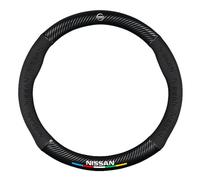 YZWDSFP Funda Volante Cuero para Nissan Qashqai, Antideslizante Transpirable Protector Volante Coche, Durable y Suave Funda Volante Coche, Accesorios Coches Interior Decoracion,O-Black