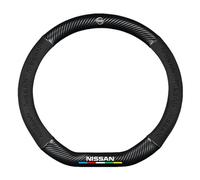 YZWDSFP Funda Volante Cuero para Nissan Qashqai, Antideslizante Transpirable Protector Volante Coche, Durable y Suave Funda Volante Coche, Accesorios Coches Interior Decoracion,D-Black