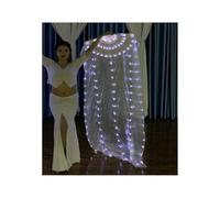 YZWHKJ Abanico Seda Danza del Vientre Abanico de Danza del Vientre arcoíris 180 cm, abanicos Seda for Mujer, Ligeros, 1 par, Velo for, Accesorios actuación, Disfraces for(1 Piece Left Hand)