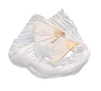 YZWHKJ Abanico Seda Danza del Vientre Abanicos de Danza con Velo Seda, 1 Unidad, abanicos for del Vientre, Color Blanco, 180 x 90 cm