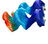 YZWHKJ Abanico Seda Danza del Vientre Abanicos de Danza con Velo Seda Calidad Femenina Par abanicos for del Vientre Blancos(Color-9,XXL-280cm-1pair(2pcs)