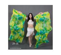 YZWHKJ Abanico Seda Danza del Vientre Abanicos for Danza del Vientre teñidos anudados for Mujeres y niñas, 180 cm de Largo, Seda Natural auténtica, for Bailar, un par(As The picture-14,XL)