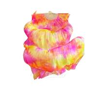 YZWHKJ Abanico Seda Danza del Vientre Abanicos for Danza del Vientre teñidos anudados for Mujeres y niñas, 180 cm de Largo, Seda Natural auténtica, for Bailar, un par(As The picture-07,XL)