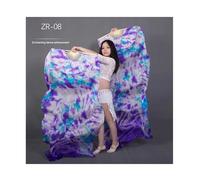 YZWHKJ Abanico Seda Danza del Vientre Abanicos for Danza del Vientre teñidos anudados for Mujeres y niñas, 180 cm de Largo, Seda Natural auténtica, for Bailar, un par(As The picture-15,M)