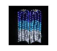 YZWHKJ Abanico Seda Danza del Vientre Abanicos Largos de Seda arcoíris for Danza del Vientre, Accesorios for, 1 Pieza/1 par(1 pair-06,L -180x90cm)