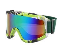 YZWHKJ Gafas Motocross Antipolvo Gafas de esquí antiniebla, gafas motocicleta, invierno for Snowboard, deportes al aire libre, máscara a prueba viento, todoterreno, casco(ZZ-Green)