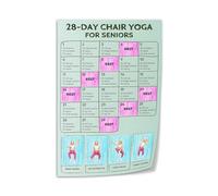 YZWRWRMKTB Chair Yoga Poster for Seniors - Easy 4-Week Seated Exercise Guide for Beginners, At-Home Wall Chart for Daily Living Room Practice(Unframed,12x18inch(30x45cm))