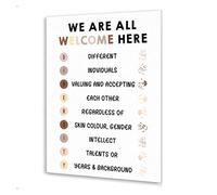 YZWRWRMKTB Diversity and Inclusion Poster, We Belong Here Canvas Wall Art for Classroom Decor, School, Counselor & Therapy Office(Unframed,16x24inch(40x60cm))