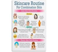 YZWRWRMKTB Facial Massage Chart Poster, Skin Care Routine Guide Wall Art Print, Aesthetic Decor for Salon, Spa, Home Beauty(Unframed,08x12inch(20x30cm))