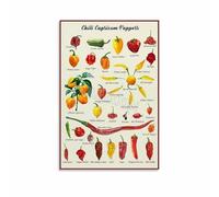 YZWRWRMKTB From Bell Pepper to Ghost Pepper: Scoville Heat Units Chart - Spicy Food Challenge Reference & Bold Kitchen Wall Art Decor(Framed,16x24inch(40x60cm))