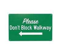 YZWRWRMKTB Funny Warning Style Metal Tin Sign Vintage Left Arrow Do Not Block Novelty Wall Decor for Man Cave Garage Game Room (8 X 12 inch)