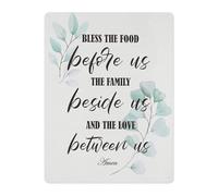 YZWRWRMKTB God Bless the Food Before Metal Tin Sign Rustic Kitchen Wall-Art Prayer Quote for Dining Room Farmhouse Home 8 X 12 inch