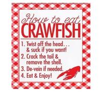 YZWRWRMKTB How to Eat Crawfish Sign Boil Party Novelty Funny Courtyard Garage Store Metal Signs Wall Decor 6 X 8 in