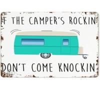 YZWRWRMKTB If The Camper Is Rocking Don’t Come Knocking Funny Vintage Metal Sign RV Camping Wall Decor Plaque 8 X 12 in
