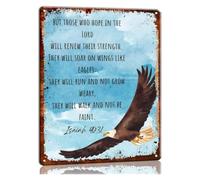 YZWRWRMKTB Isaiah 40:31 They Who Wait Upon The Lord Metal Tin Sign Wall Decor for Bathroom Bedroom 8 X 12 in