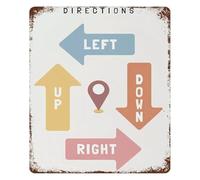 YZWRWRMKTB Map Directions Metal Tin Sign Cardinal Directions Vintage Educational Compass Rose Chart Classroom Wall Decor for Travel Office 8 X 12 inch