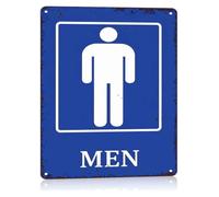 YZWRWRMKTB Men Restroom Sign Aluminum For Public Building 8x12 Inch | Clear gender identification plaque for restaurant office mall lobby