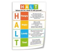 YZWRWRMKTB Mental Health HALT Poster Emotional Check In Guide | Assess hungry angry lonely tired states before reacting(Unframed,12x18inch(30x45cm))