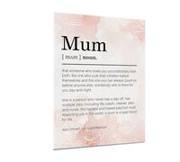 YZWRWRMKTB Mum Wall Art for Living Room - Definition of a Wonderful Mother Canvas Print, Family Home Decor & Appreciation Gift from Kids (Framed,16x24inch(40x60cm))