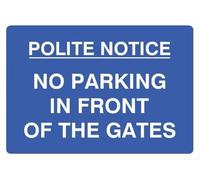 YZWRWRMKTB Polite Notice No Parking in Front of Gates Private Property Warning Rustic Aluminum Metal Sign Predrilled Holes Wall Decor 8 X 12 in