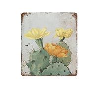 YZWRWRMKTB Prickly Pear Cactus Tin Sign Vintage Botanical Wall-Art Southwest Desert Decor for Living Room Patio Sunroom Bohemian Home 8 X 12 inch