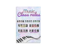 YZWRWRMKTB Printable Music Classroom Rules Poster, Colorful Educational Sign for Teachers, Welcome Back to School Decor(Unframed,16x24inch(40x60cm))