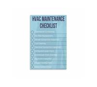 YZWRWRMKTB Property Management Reference Poster - HVAC System Maintenance Checklist, Informative Canvas Decor for Rental Office or Home Garage(Unframed,08x12inch(20x30cm))