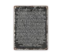 YZWRWRMKTB Rainbow Bridge Memorial Metal Sign Pet Loss Poem Wall Decor for Grieving Pet Owners Home Office 8 X 12 in