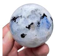 YZWRWRMKTB Rainbow Moonstone Round Crystal Ball, Stone, Divnation Feng Shui for Decor and,4~4.5cm