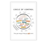 YZWRWRMKTB SEL & Mental Health Poster: Circle of Control Tool for Anxiety, What I Can/Cannot Control, School Counselor Supplies & Therapy Decor(Framed,12x18inch(30x45cm))