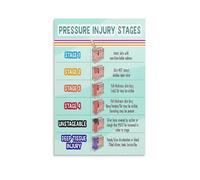 YZWRWRMKTB Stages of Pressure Injury Poster - Nursing Wound Care Educational Chart - Clinical Reference Wall Art for Nurses, Students, Clinic, Home Office Decor(Framed,08x12inch(20x30cm))