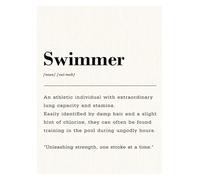 YZWRWRMKTB Swimming Lover Gift - Artistic Definition of Swimmer Canvas Print, Funny Triathlon Wall Art for Bedroom, Office, Home Decor - Framed Option (Framed,16x24inch(40x60cm))