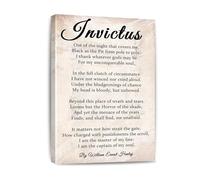 YZWRWRMKTB Victorian Poetry Poster, Invictus Motivational Canvas Art by William Ernest Henley, Unframed Print for Home Decor, Office, Dorm Room(Framed,12x18inch(30x45cm))