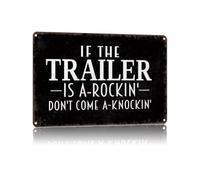YZWRWRMKTB Vintage Tin Sign Rockin Trailer Do Not Disturb Humorous Message Weather Resistant Metal Art for Outdoor Lawn Indoor Cabin Wall 8 X 12 inch
