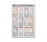 YZWRWRMKTB Wellness and Balance Art Print - Traditional Meridian Chart with Five Elements, Decorative Poster for Home Library(Unframed,08x12inch(20x30cm))