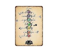 YZWRWRMKTB Yoga Inspiration Metal Tin Sign I Am Divine Connected Loved Strong Quote Vintage Wall-Art for Room Home Office Decor (8 X 12 inch)