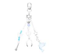 YZYDF Llavero de cuentas hecho a mano con colgante de corazón con lazo dulce para mujer, cadena de teléfono para mujer, joyería estética, 10cm, Aleación acrílica