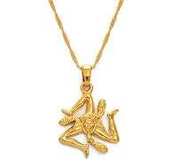 YZyizhen Collar con Colgante con Símbolo De Sicilia - Cadena Fina con Encanto De Tótem del País De Italia, Joyería Delicada Patriótica, Estilo Étnico Hip-Hop para Mujeres Hombres Niñas, Regalos Uni