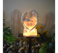 YZYOE Energía solar amor ángel ala luz, jardín resina decorativa hermoso día de San Valentín luz de piso, amanecer inalámbrico a amanecer lámpara LED resistente al agua.