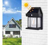 YZYOE Lámpara de pared inducción solar Luz cálida, anochecer inalámbrico al amanecer Sensor de movimiento led luces IP65 impermeables.