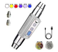 YZYOE Linterna de luz fuerte de reconocimiento de jade seis en uno, luz LED de detección de cera de abeja de cristal mineral para exteriores, luz blanca, amarilla, roja, azul, 395 nm y 365 nm UV