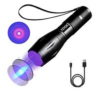 YZYOE Linterna de luz negra de 365 nm, potente recargable, lámpara de detección de agentes fluorescentes, jade, joyas, dinero de papel, detector de hongos, linternas LED UV de 1 modo.