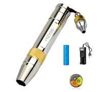 YZYOE Linterna LED de identificación de jade de tres fuentes de luz, lámpara de detección ultravioleta de 365 nm, joyas, piedras preciosas, verificación de billetes de cera de abeja antigua.