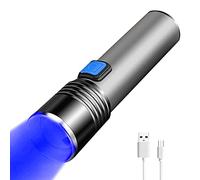 YZYOE Linternas recargables de caza luz azul, luces de seguimiento sangre, 3 modos, linterna táctica led pequeña zoomable Linterna visión nocturna pesca coyote.