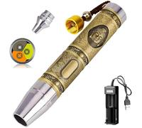 YZYOE Recargable tres LEDs Experto Jade Evaluación Linterna, joyería Evaluación piedras preciosas Diamante, luz blanca y amarilla y 365NM lámpara ultravioleta.